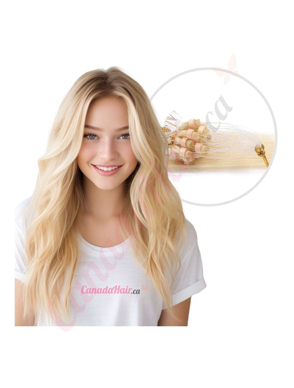 Bleach Blonde 613 Micro loops Human Hair