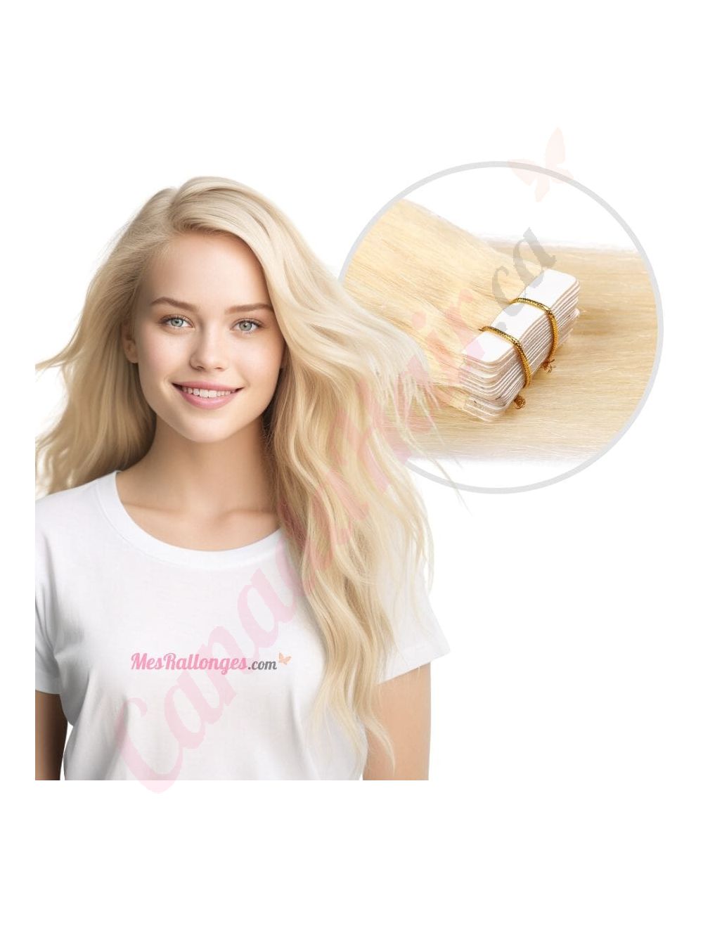 Human hair extensions tape in blonde deals