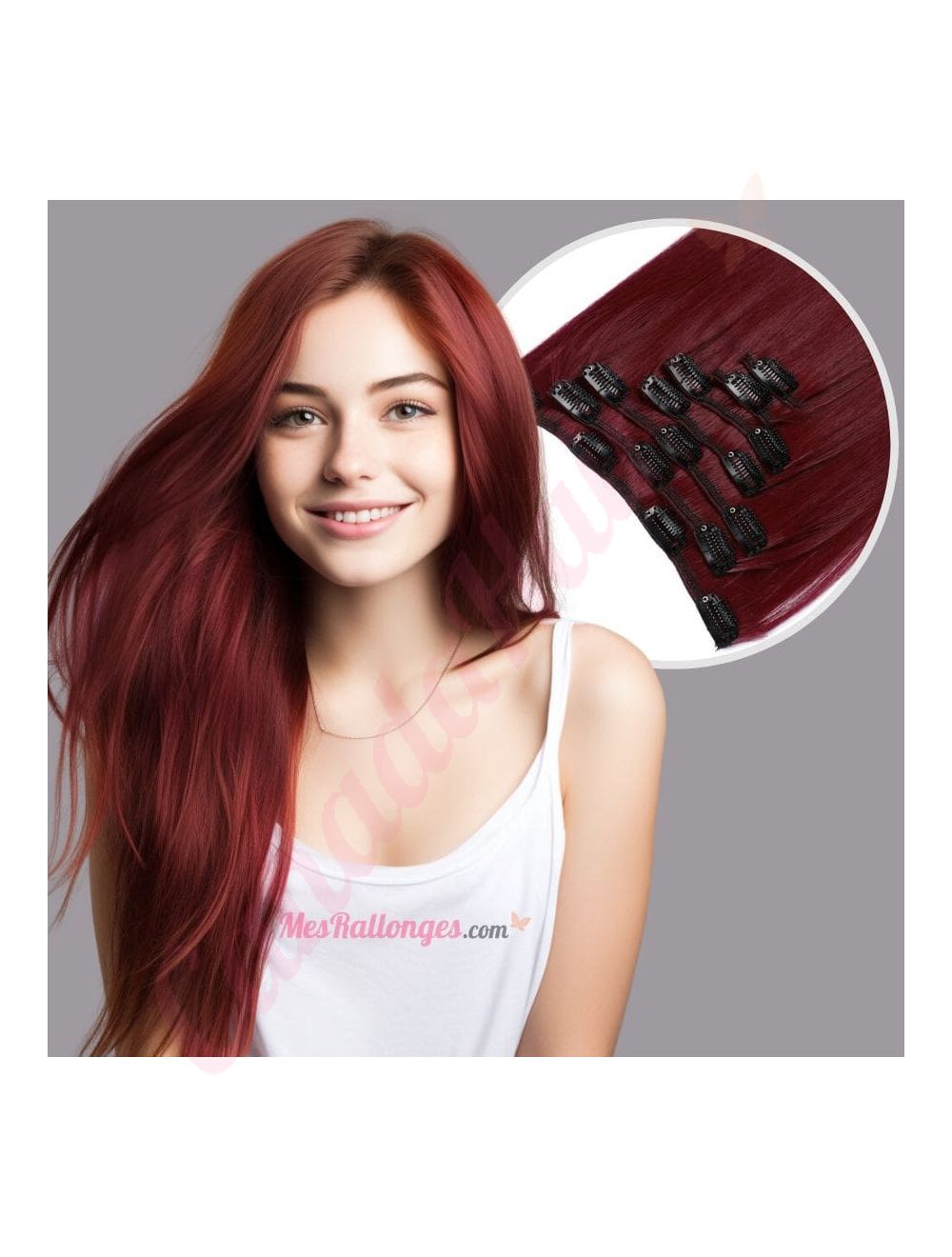 Burgundy Clip ins Synthetic Hair FINAL SALE