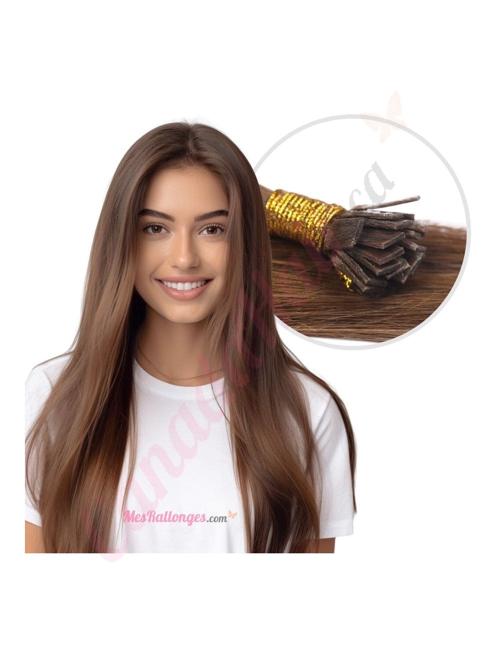 Chestnut Brown 6 FUSION hair extensions 100 real hair human hair Qty 20 strands