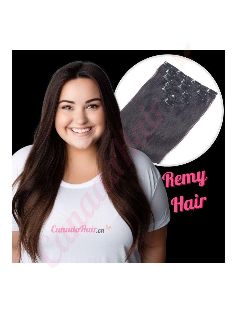 Black Brown 1b CLIP IN hair extensions 100 real hair premium remy hair 18 inches