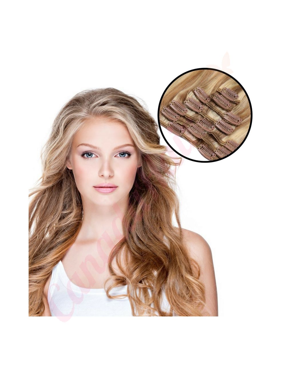 Honey Brown Ash Blonde 12 24 Clip ins Human Hair