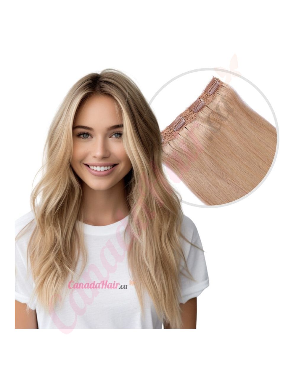 Clip in Volumizer Sandy Blonde 100 Real Human Hair Canada Hair