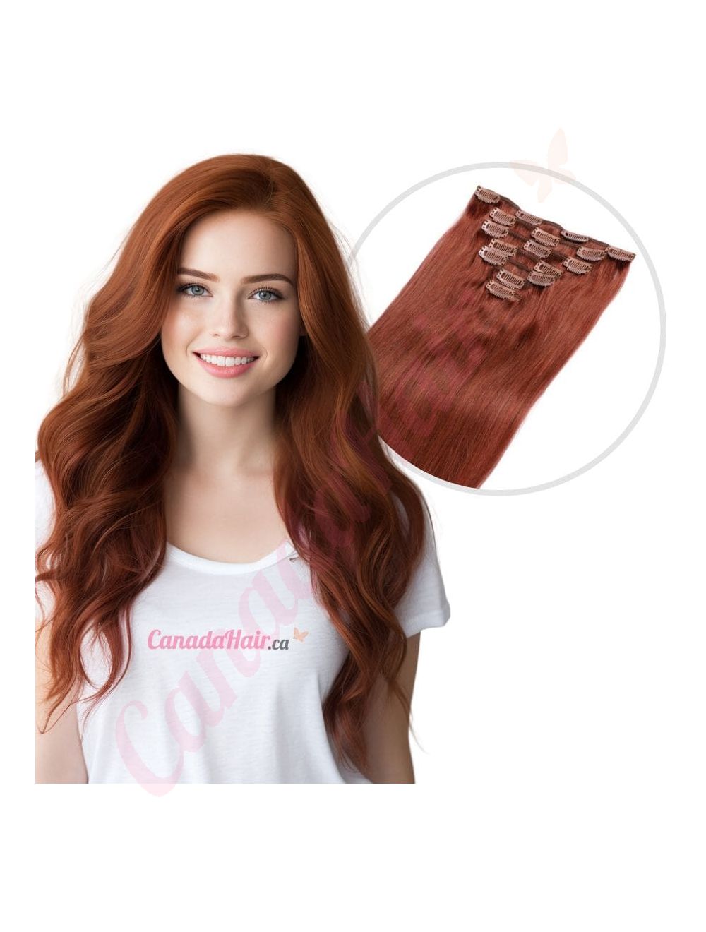 Dark Auburn 33 CLIP IN hair extensions 100 real hair human hair