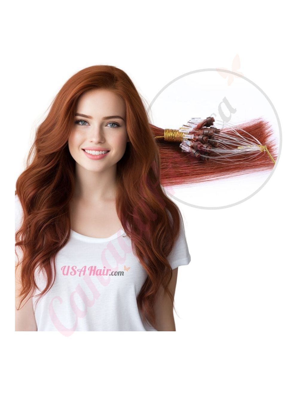 Dark Auburn 33 Micro loops Human Hair