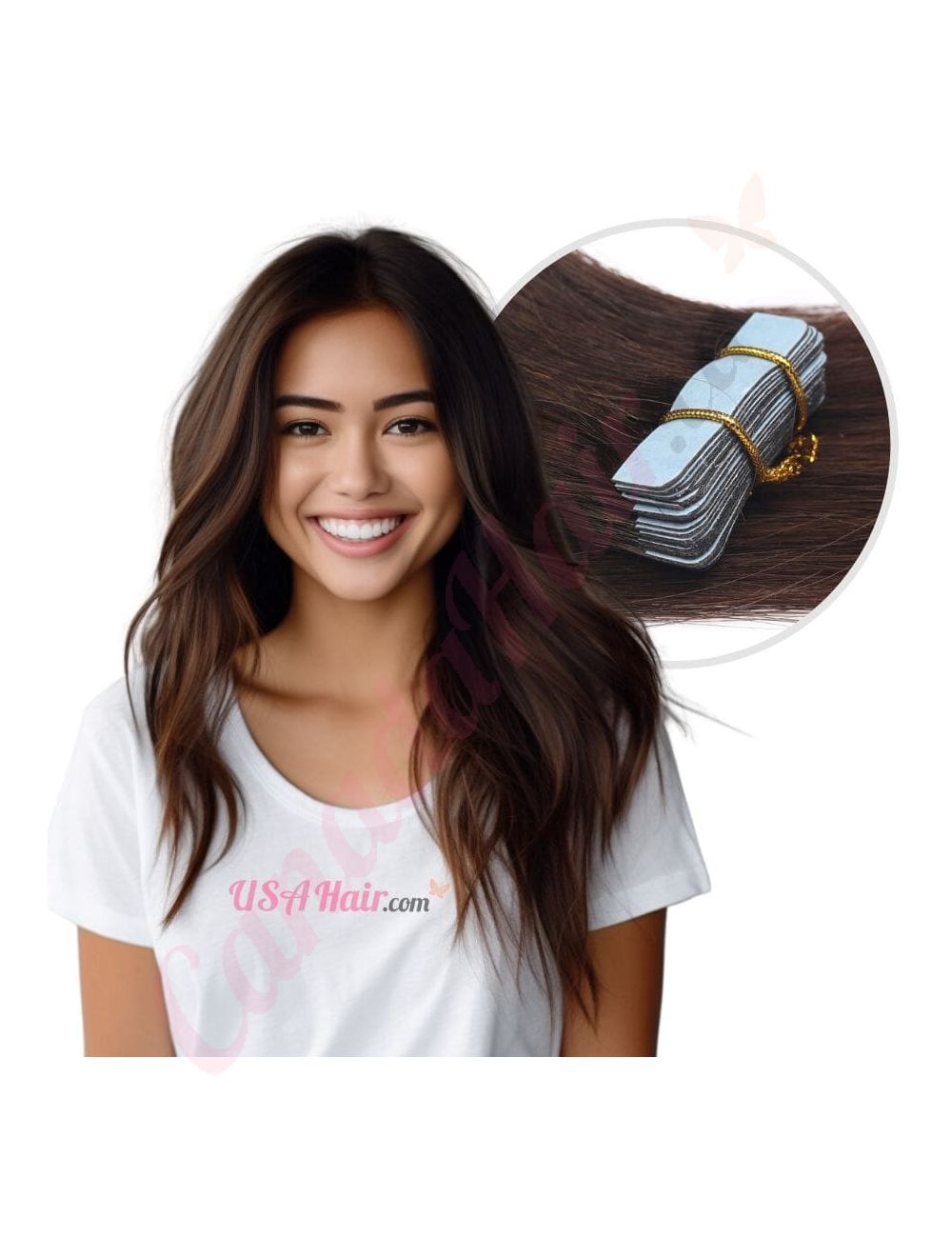 Hair extensions tape in human hair clearance