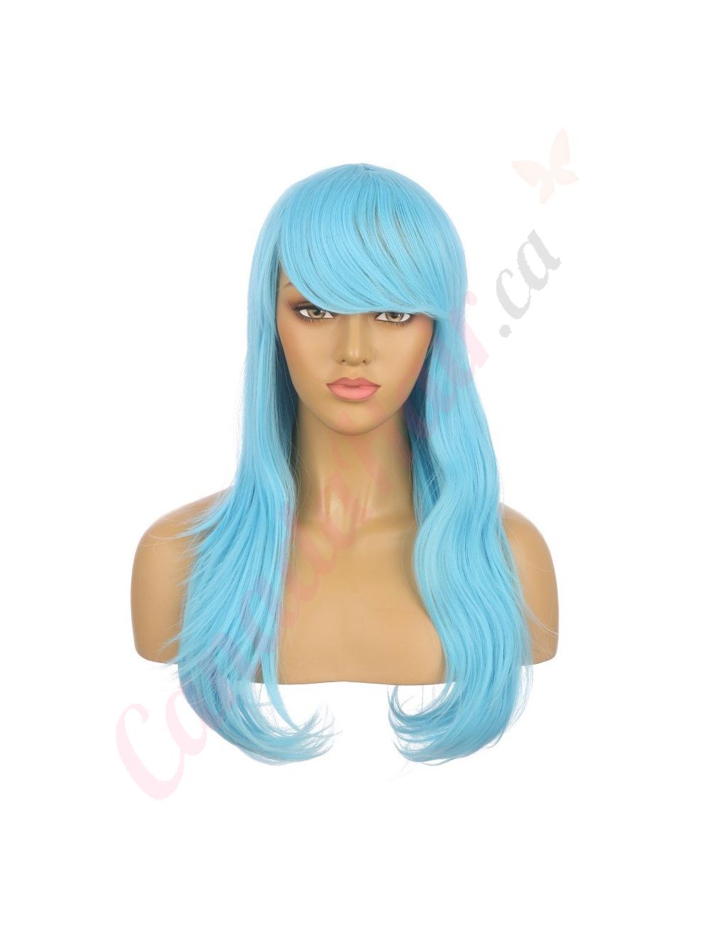 Blue wig with bangs clearance