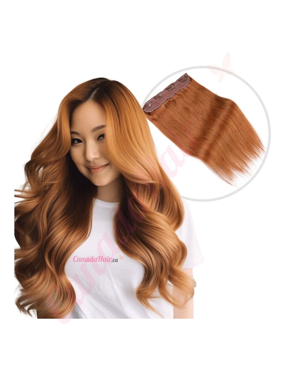 100 Human Hair Wire Extension Ginger 18