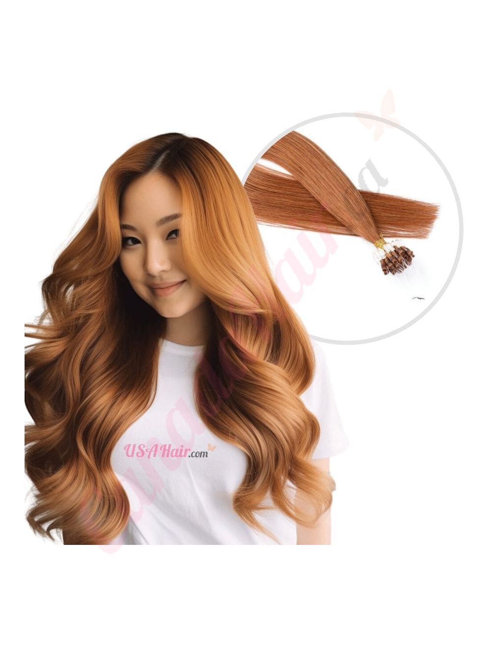 Ginger 30 Micro loops Human Hair