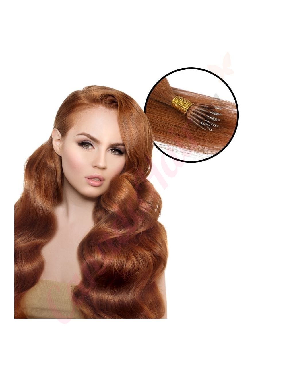 Ginger Nano Beads Hair Extensions Buy Ginger Nano Loop Extensions