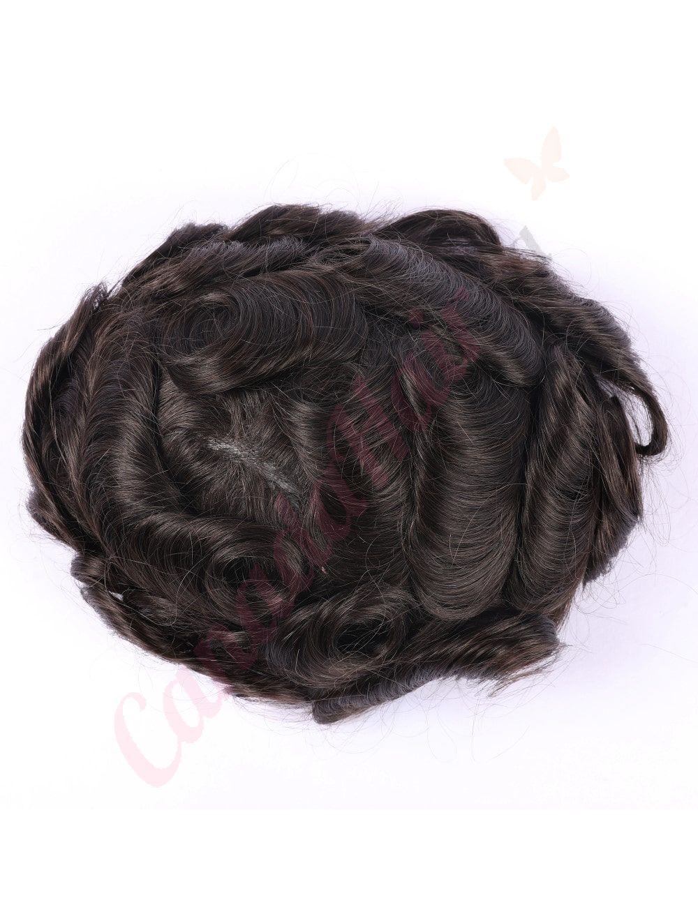 Dark Brown Men Toupee Hair Replacement System Men Topper Remy Hair Dark Brown