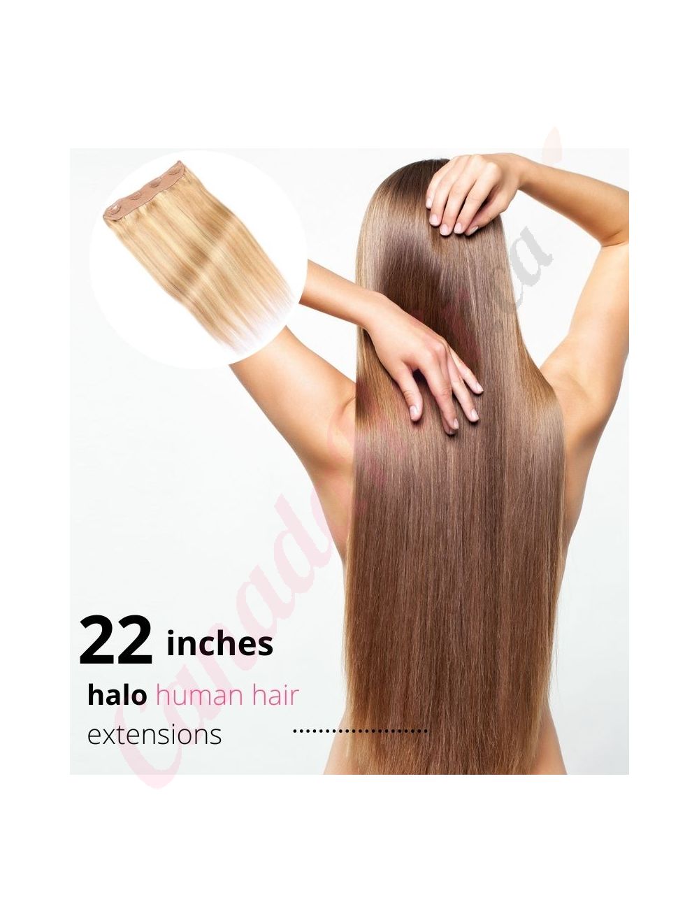 22 inch Invisible Wire Hair Extensions Real Human Hair 22 inch