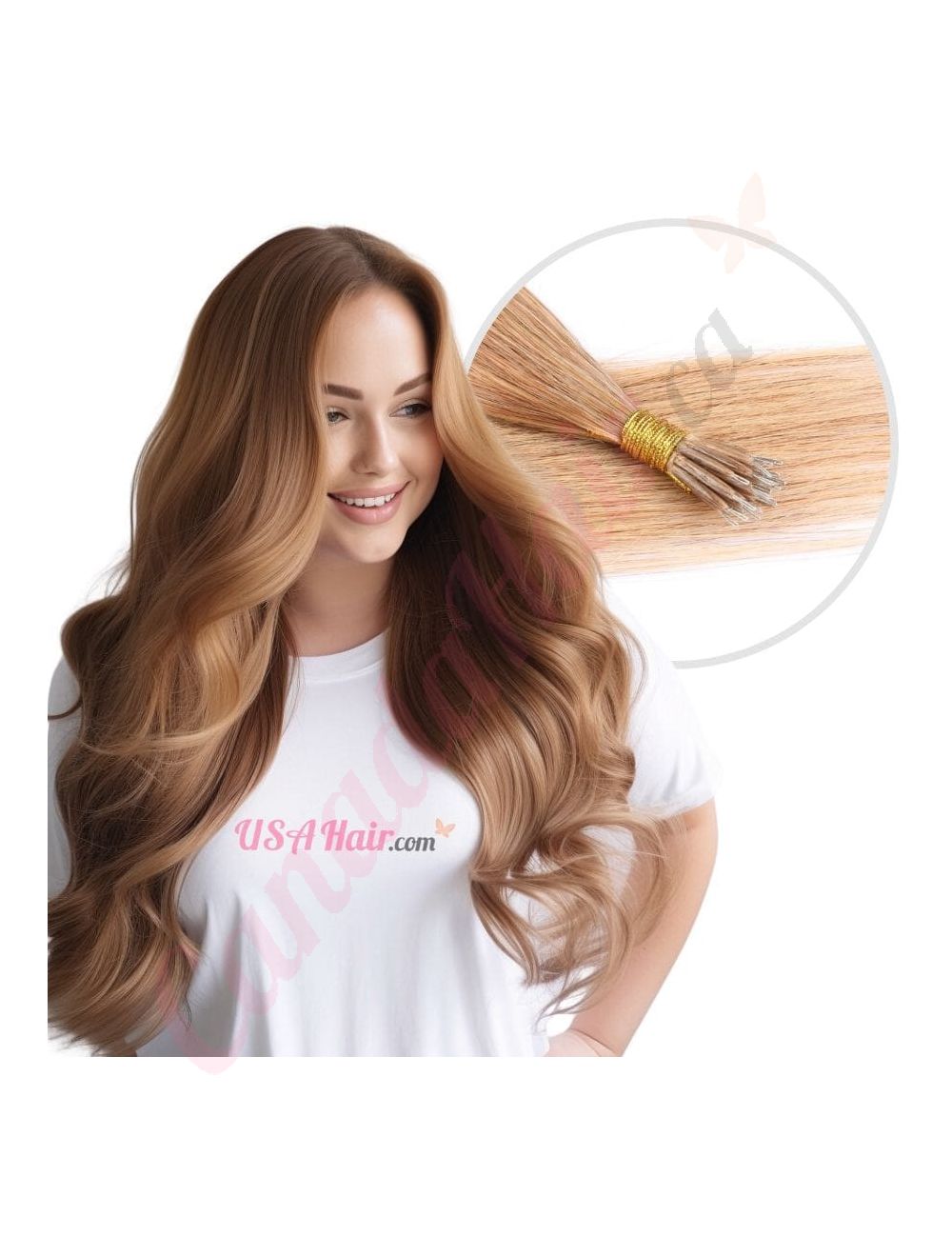 Honey Brown 12 Nano Rings Human Hair