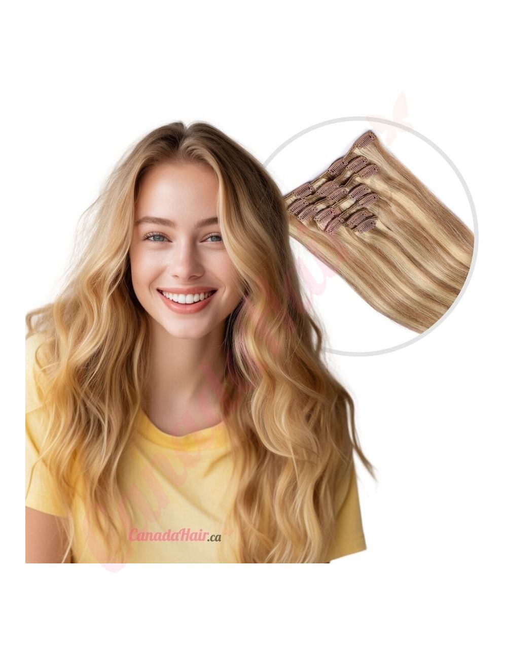 Honey Brown Ash Blonde 12 24 Clip ins Human Hair