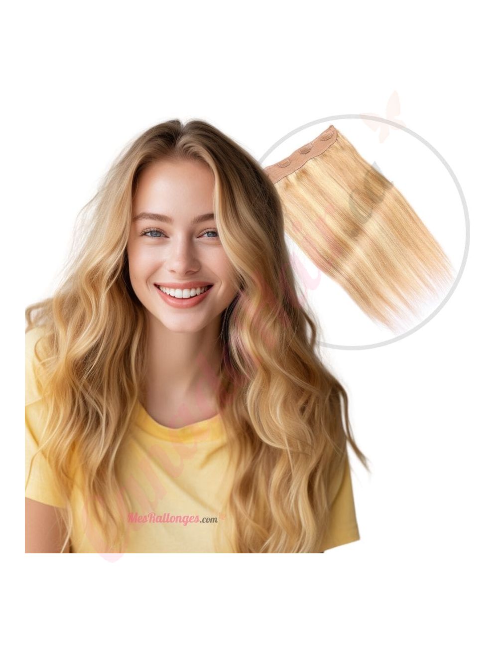 Honey Brown Ash Blonde 12 24 Invisible Wire Human Hair