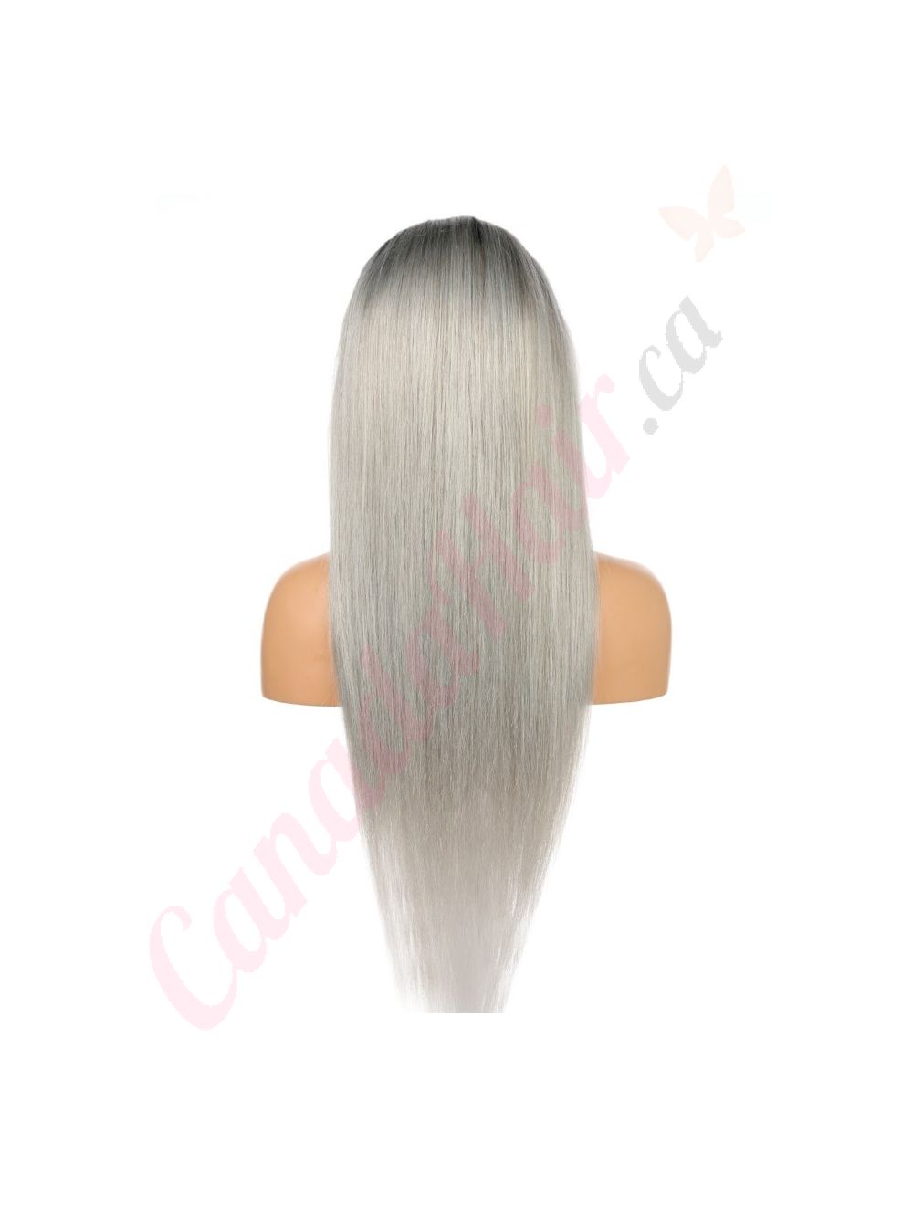 22 1b Grey Long Colour 1b Grey Remy Human Hair Wig 22 inches Black Grey Final Sale