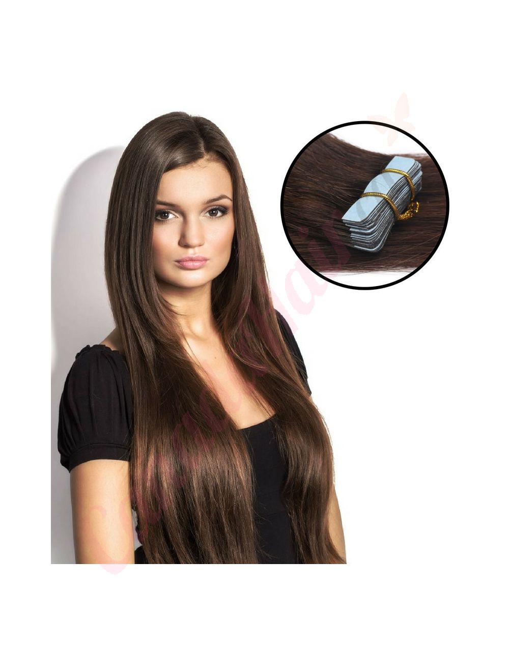 Tape in Extensions Dark Brown 100 Real Human Hair 14 inches Canada Hair