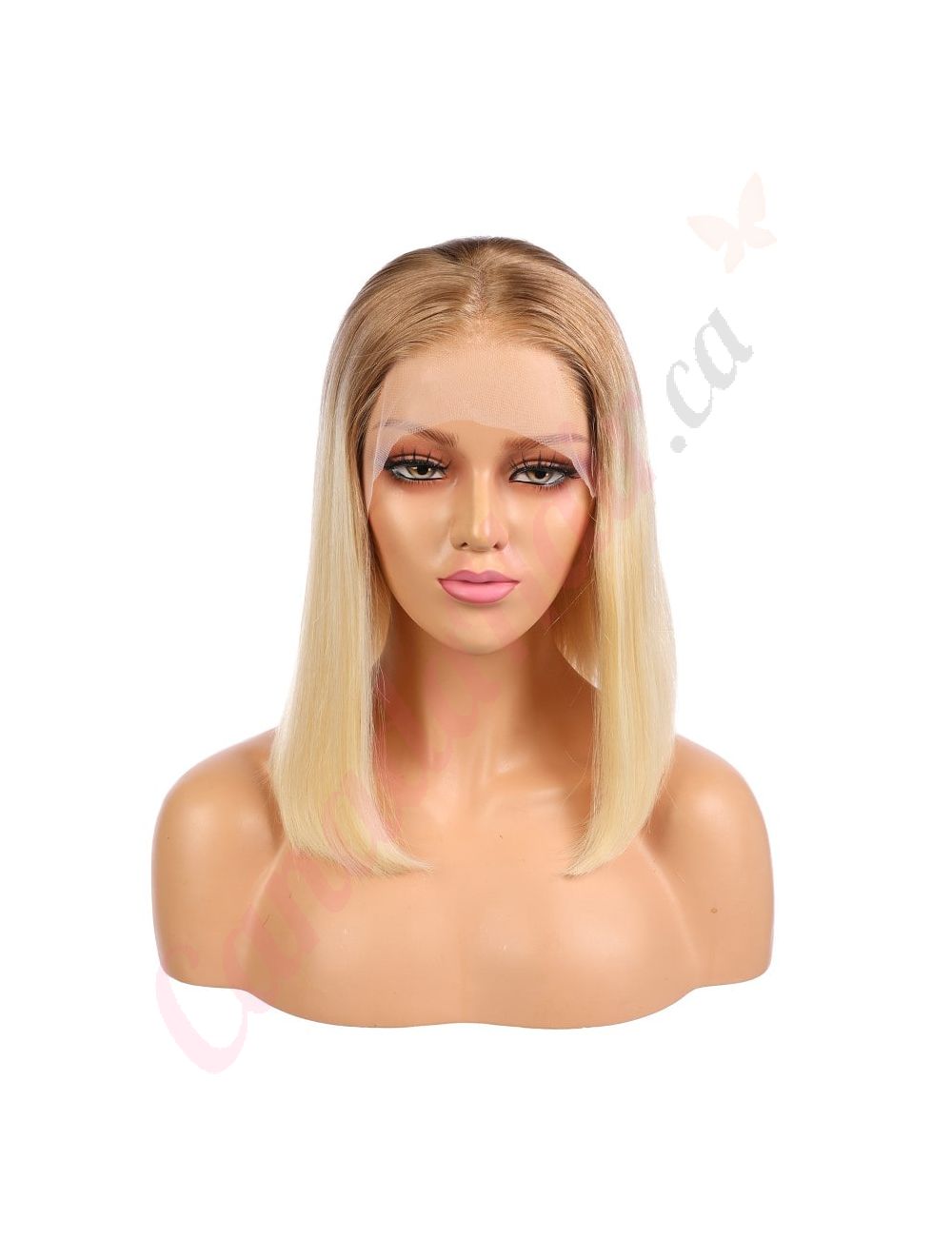 Ella Short Ombre Blonde Remy Human Hair Wig 14 Inches Bob Wig