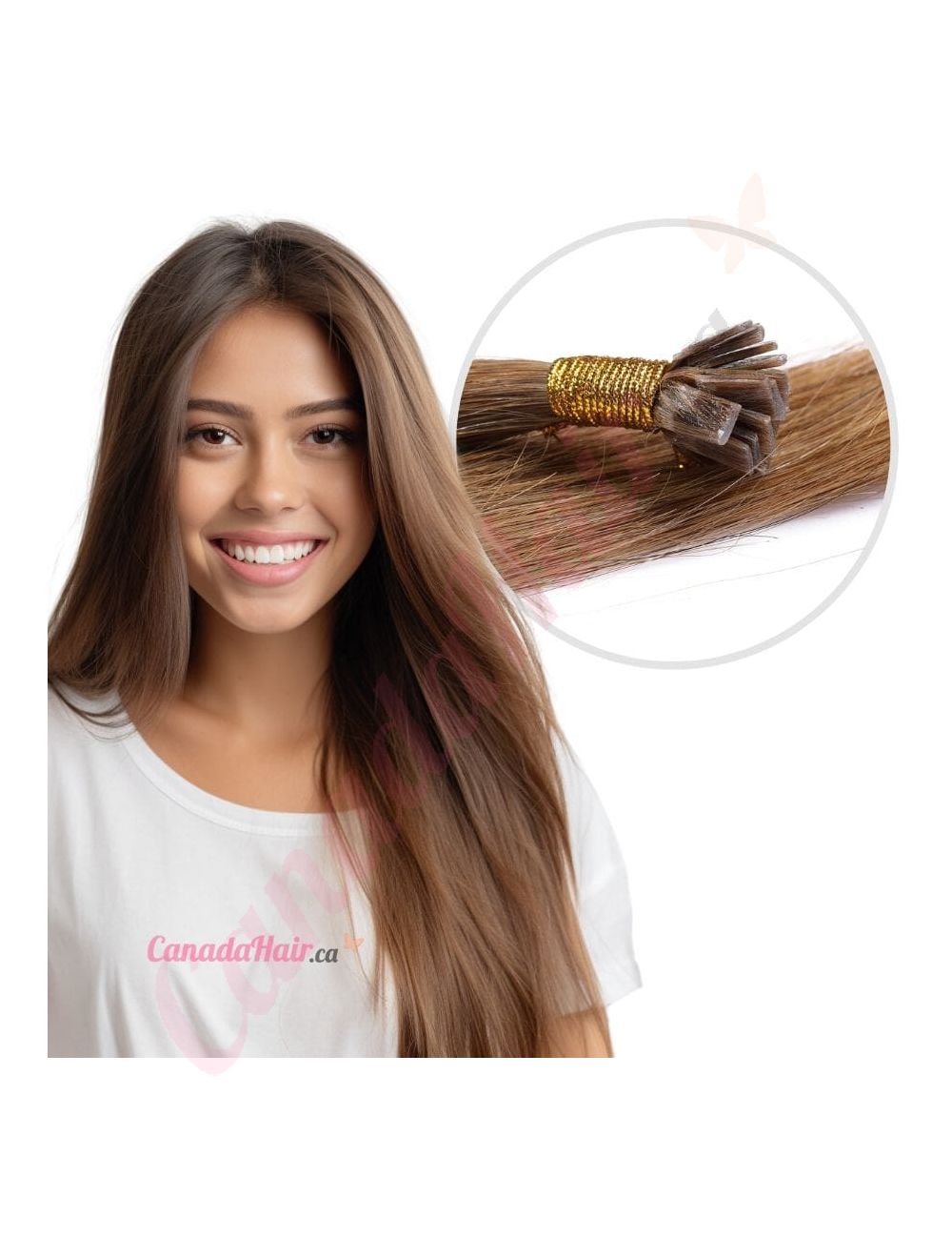Light Brown 8 Fusion Human Hair