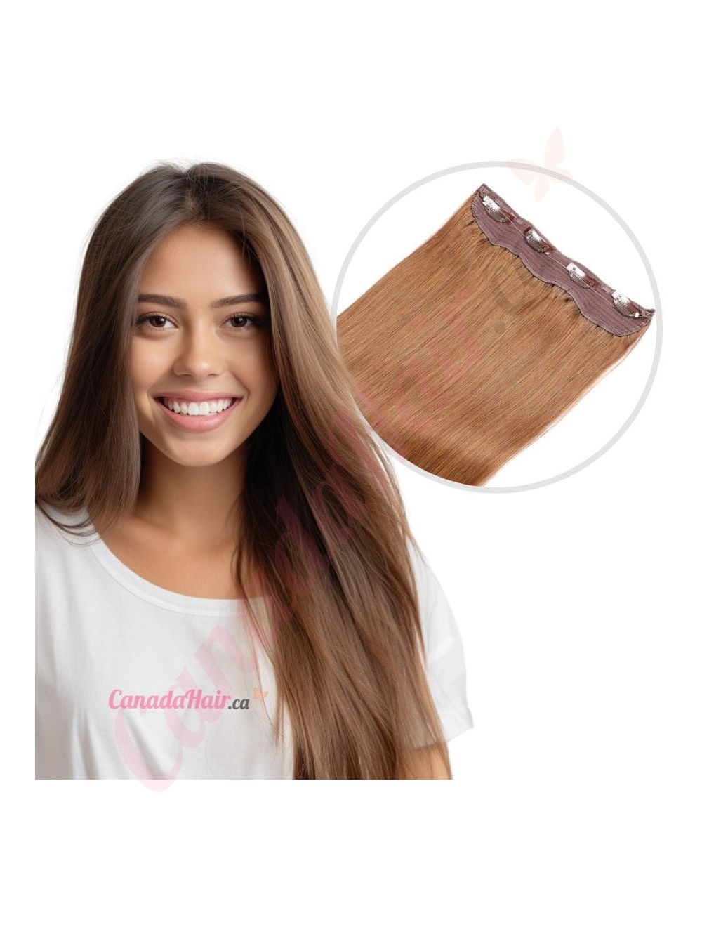 100 Human Hair Wire Extension Light Brown 18