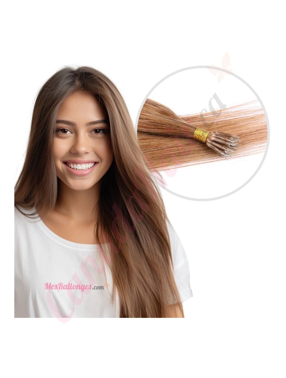 Human hair extensions nano ring top