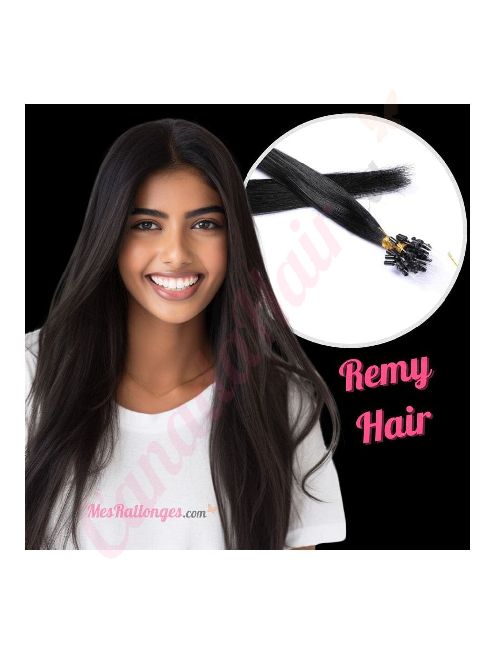 Human hair extensions micro loop top
