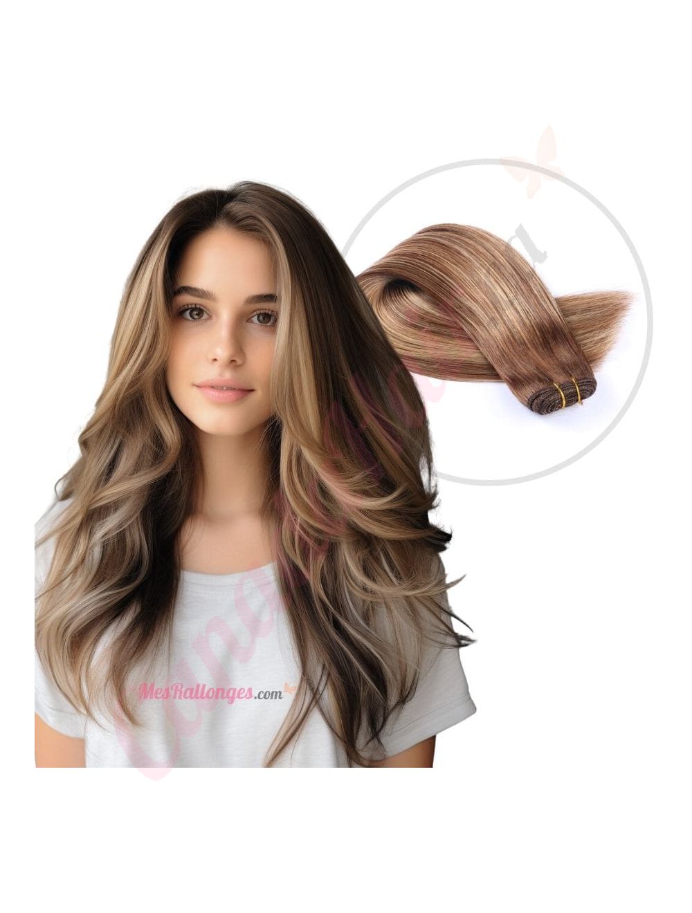 Human hair extensions weave top
