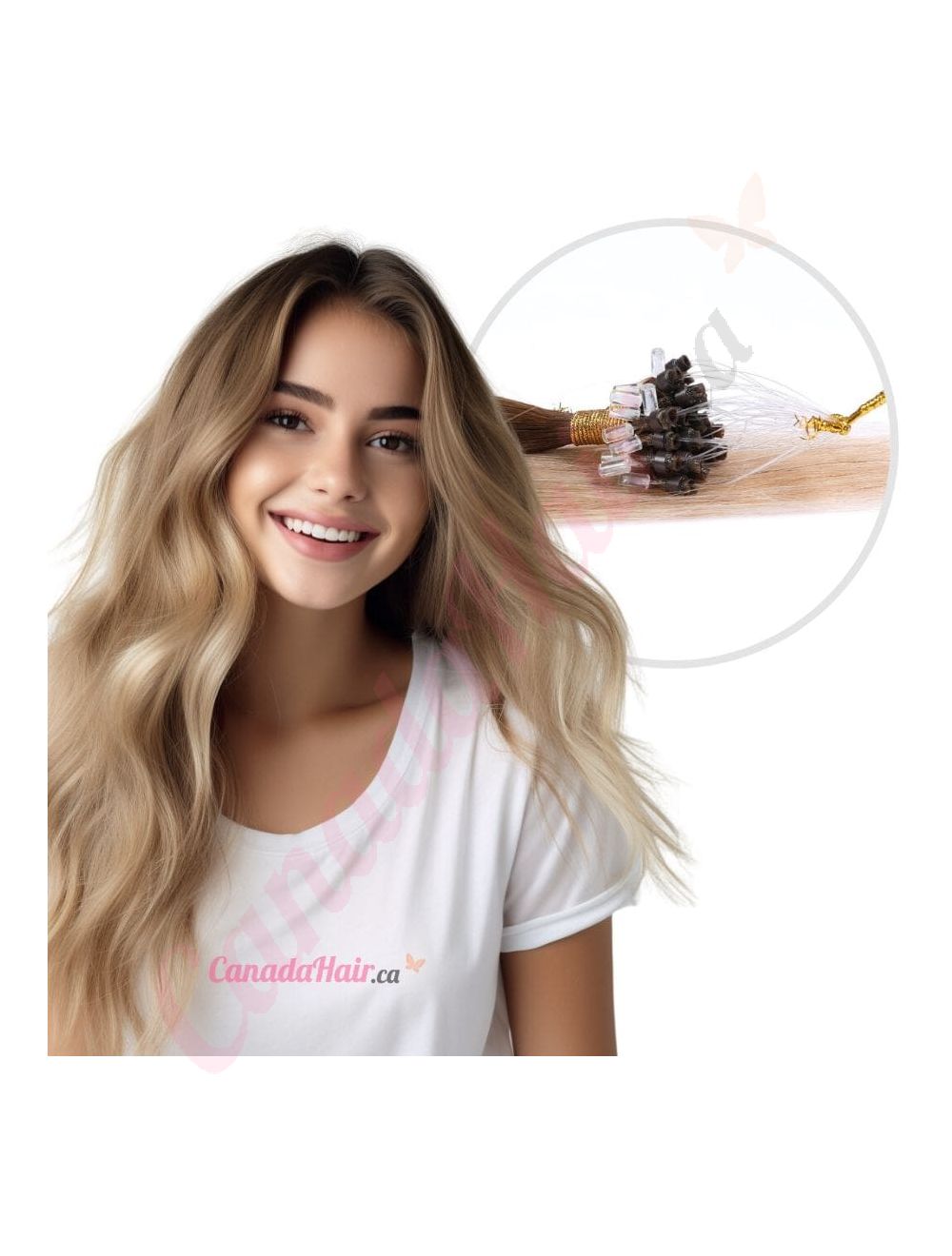 Micro loop Extensions Ombre Blonde 100 Real Human Hair 14 inches
