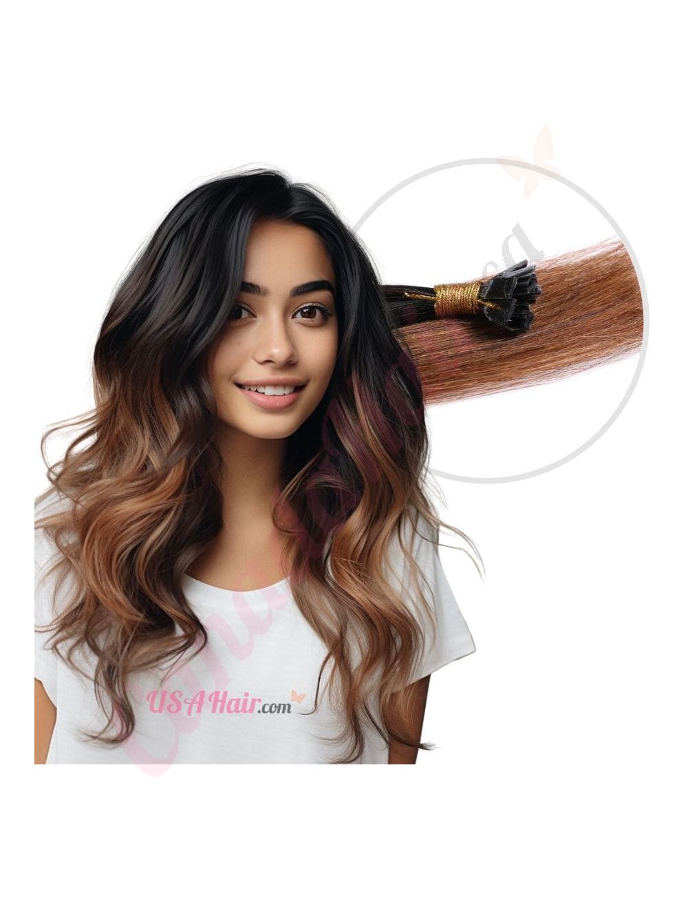 Ombre Chestnut Brown Fusion Human Hair