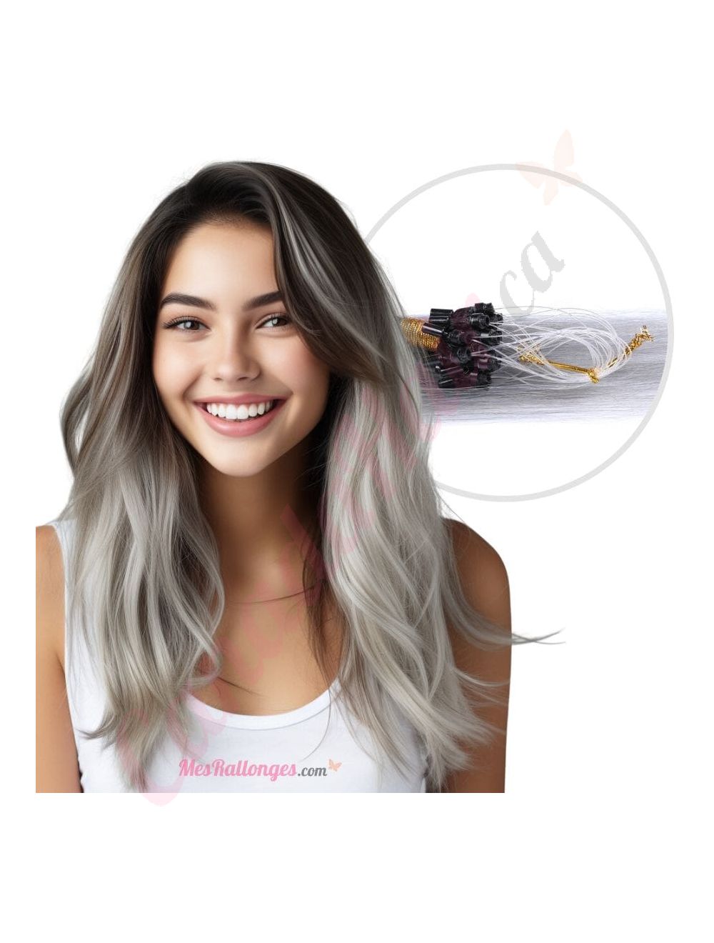 Hair extensions grey sale