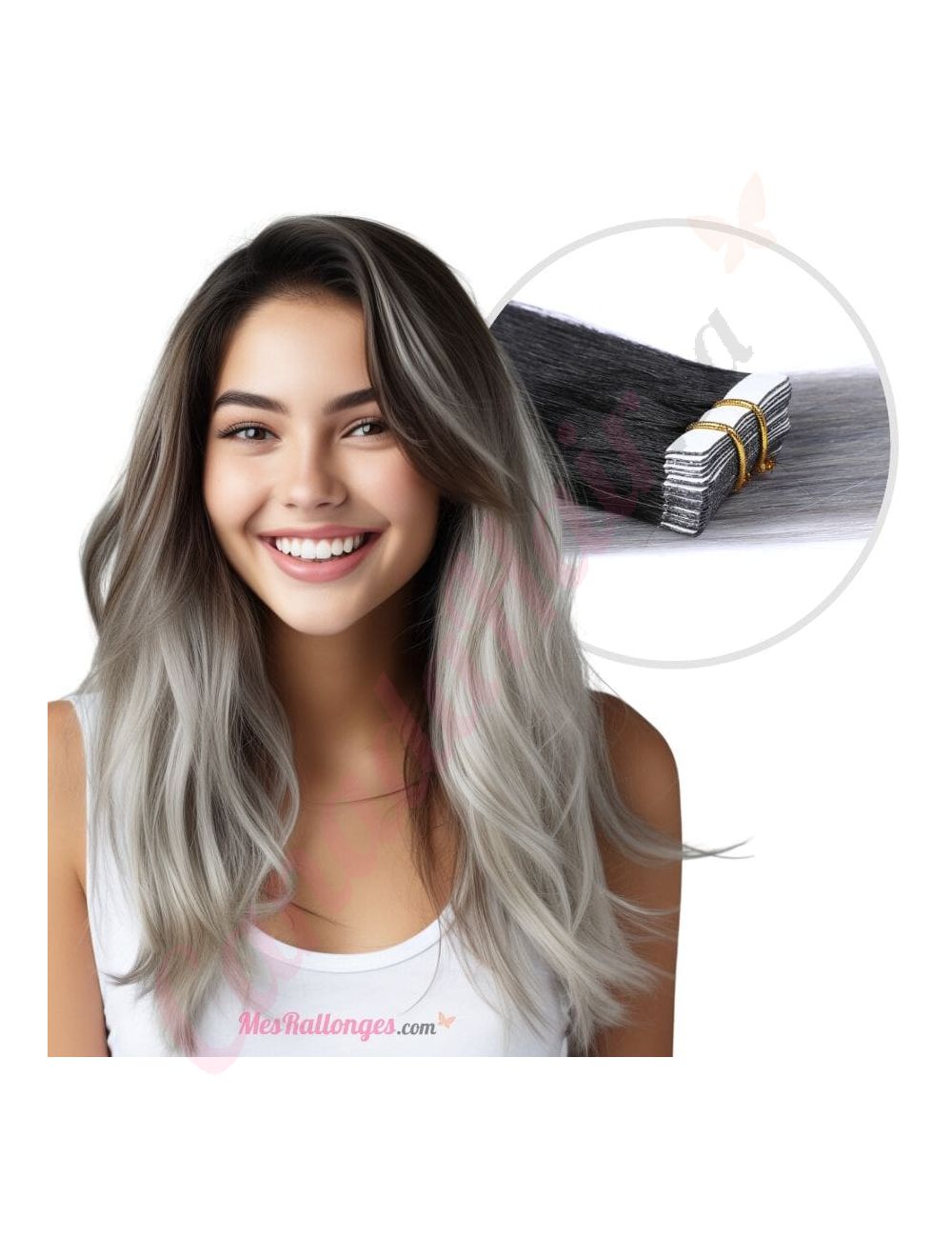 Human hair extensions tape in ombre sales