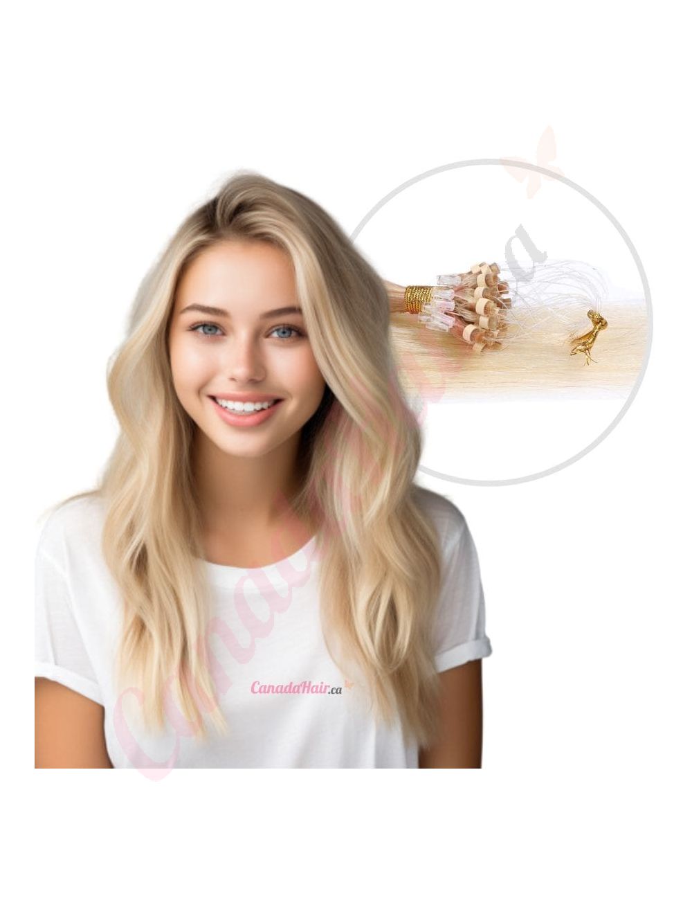 100 Human Hair Micro loop Extension Ombre Light Blonde 14 22