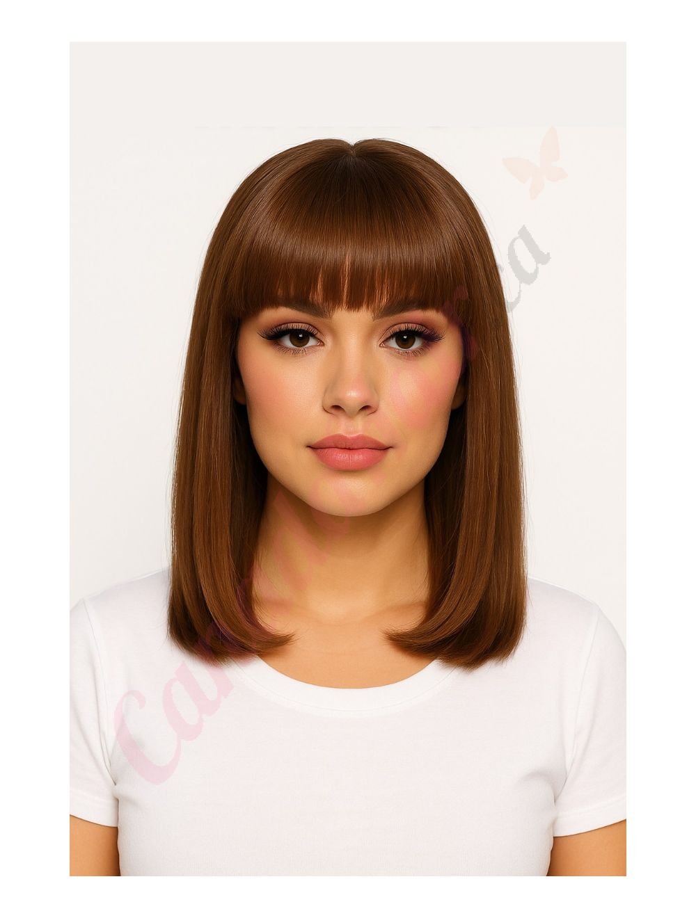 ロカビリー　レア　リプロ　Ray Scott / Boppin Wig 〜 Ophelia #2 - Short Brunette Remy Human Hair Wig 14 Inches Bob Wig