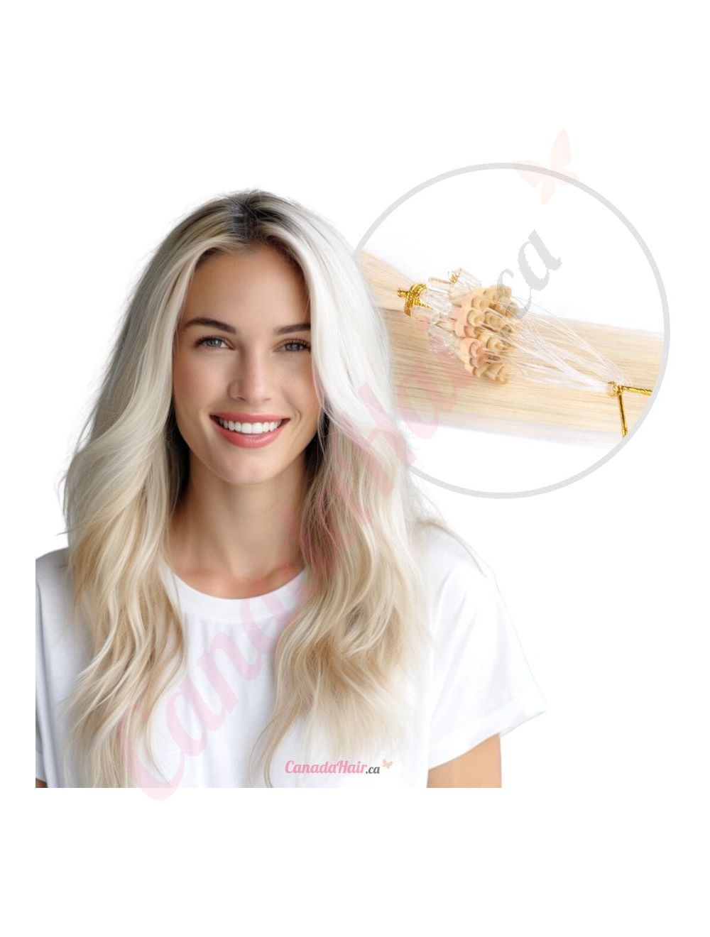 Human hair extensions platinum blonde 2025