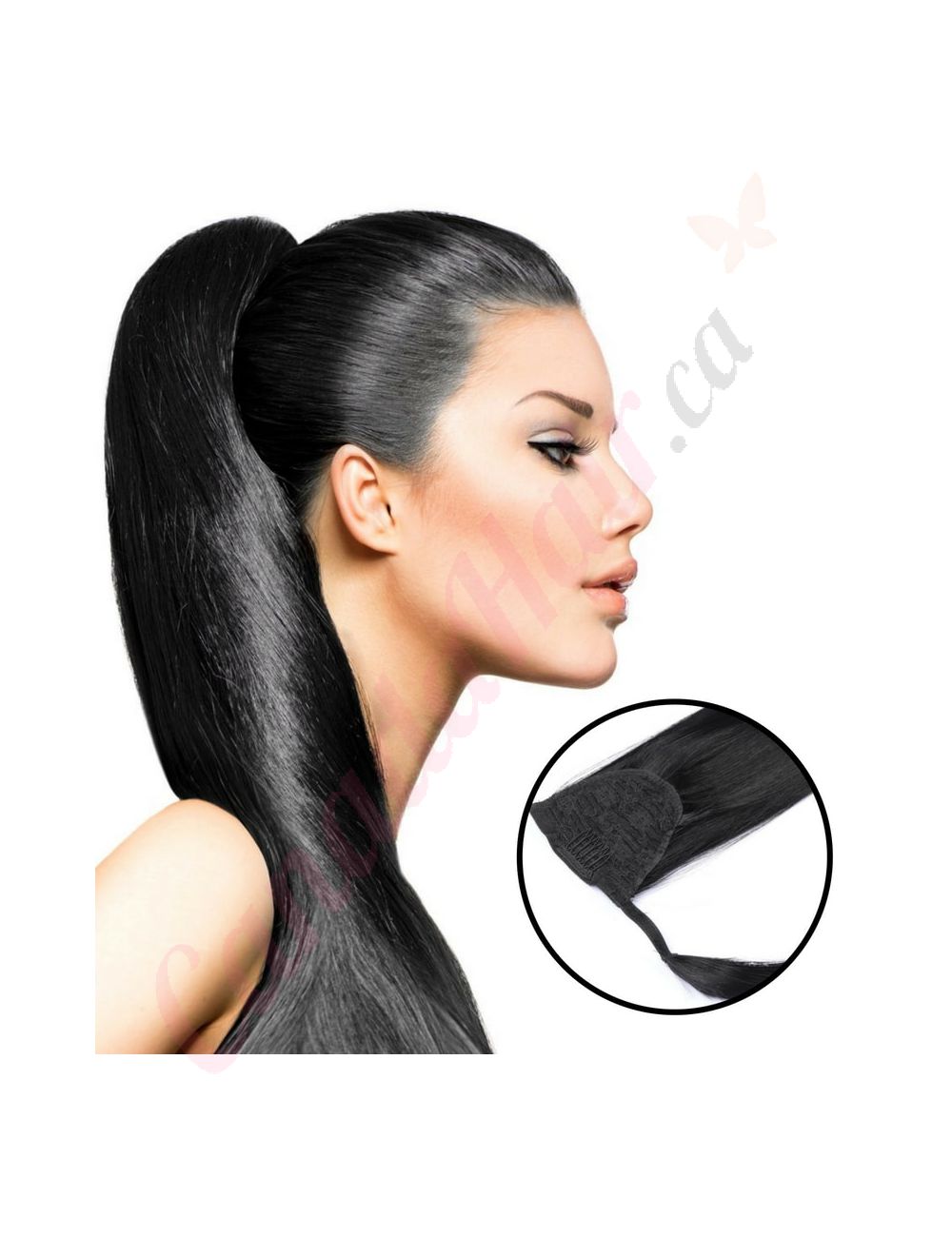 Human hair velcro ponytail shop