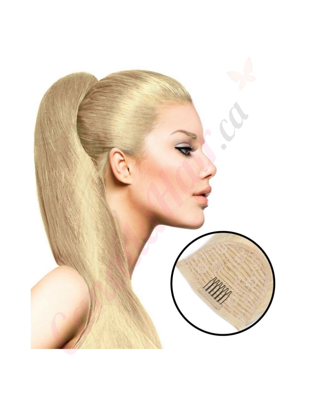Human hair velcro ponytail outlet