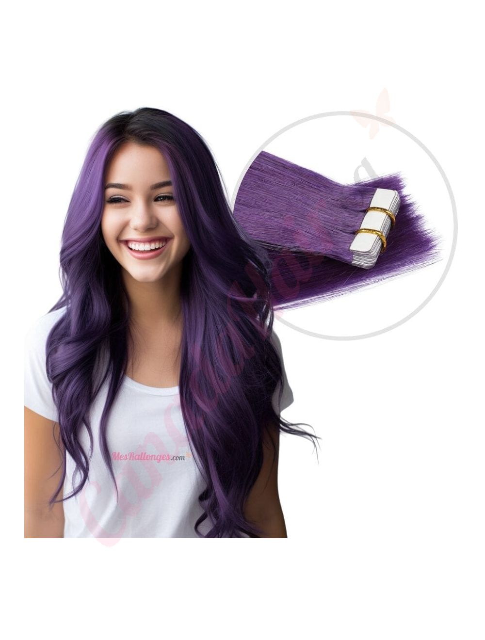 Purple Tape ins Human Hair