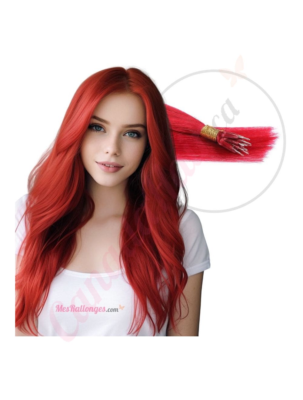 Red Nano Rings Human Hair
