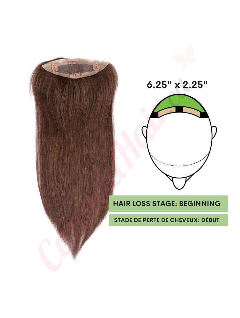 Human hair topper top