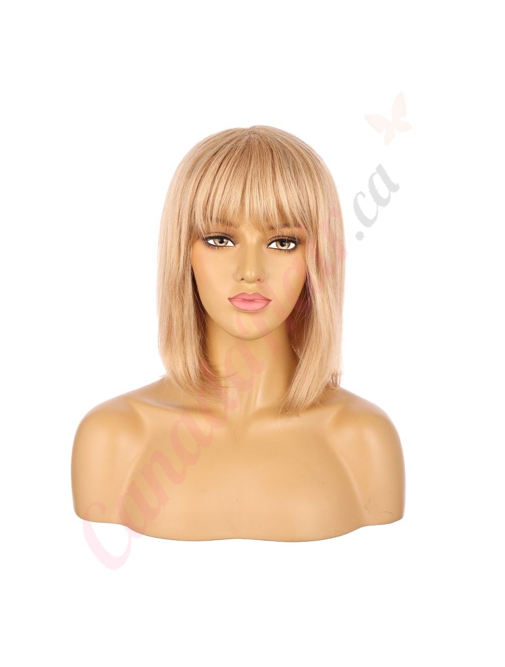 10 Strawberry Blonde Bleach Blonde Short Wig 10 inch Remy Human Hair with bangs 11 1