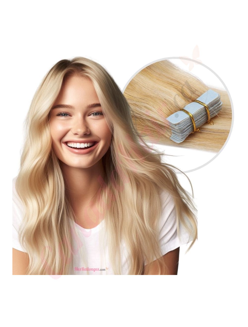 Tape in Extensions Strawberry Blonde Bleach Blonde 100 Real Human Hair 14 inches Canada Hair