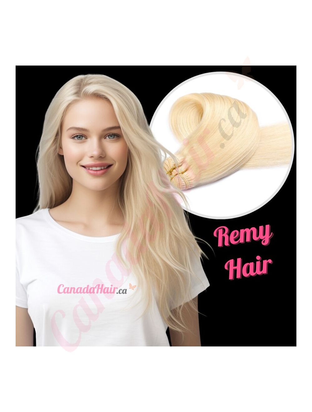 Sew in Weft Hair Extension Blonde Premium Remy Human Hair 14 inches Canada Hair
