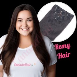 Black Brown 1b CLIP IN hair extensions 100 real hair premium remy hair 18 inches