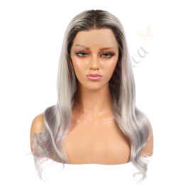 Annabelle Long Ombre Grey Remy Human Hair Wig 18 Inches