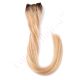 18 inch Invisible Wire Extensions Rooted Honey Blonde Highlights #4T12/613 Human Hair 85g