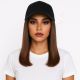 10 inch Remy Human Hair Chestnut Brown #6 Wig, Black Hat [FINAL SALE]