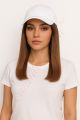 10 inch Remy Human Hair Chestnut Brown #6 Wig, White Hat [FINAL SALE]