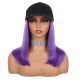 Purple Wig Hat - Human Hair [FINAL SALE]