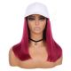 Burgundy Wig Hat - Human Hair