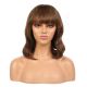 Ophelia - Short Brunette Remy Human Hair Wig 14 Inches Bob Wig With Bangs